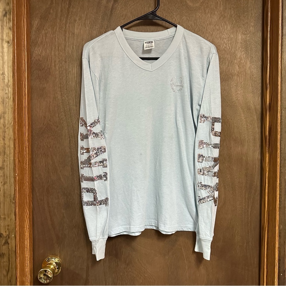 Victorias Secret Pink Bling Long Sleeve Shirt Small
